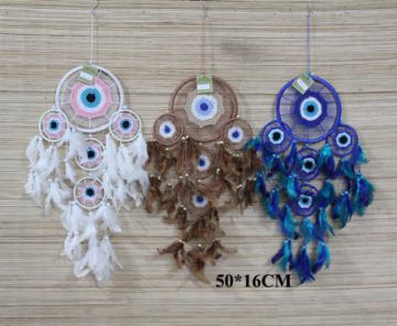 Tüylü 5 Halkalı Rüya Düş Kapanı Dream Catcher