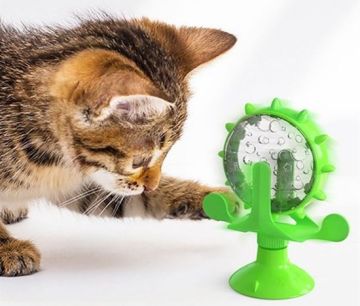 Eğlenceli Vantuzlu Zilli Değirmenli Eğitici Kedi Oyuncağı