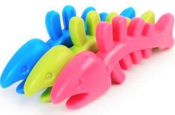 Balık İskelet Şekilli Plastik Renkli Kedi Oyuncağı