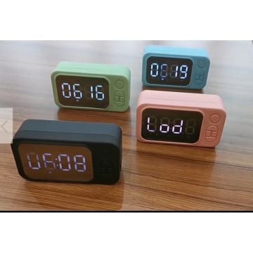 Bluetooth Hoparlör FM Radyo Alarmlı Dijital Masa Saati