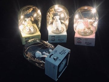Fanus İçinde Çocuk Dekoratif Led Işıklı Gece Lambası
