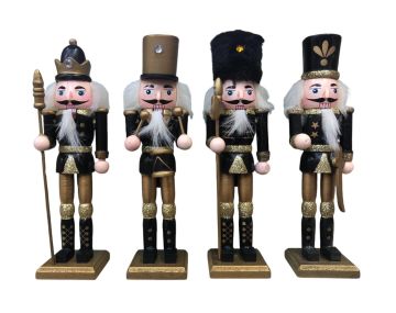 Dekoratif Fındıkkıran Kurşun Asker Biblosu Siyah 18cm (4 adet)