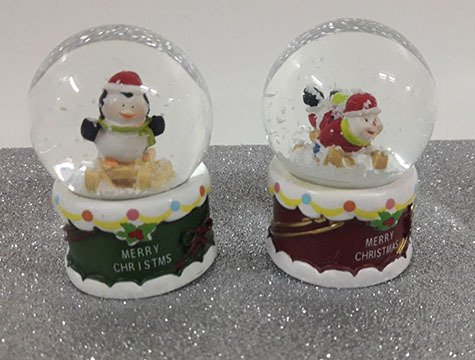 Mini Dekoratif Noel Baba & Penguen Cam Kar Küresi