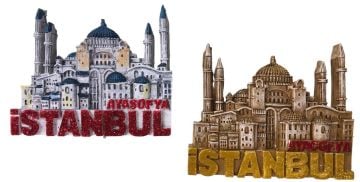 Dekoratif Ayasofya Cami İstanbul Tasarımlı Polyester Magnet (12 Adet)