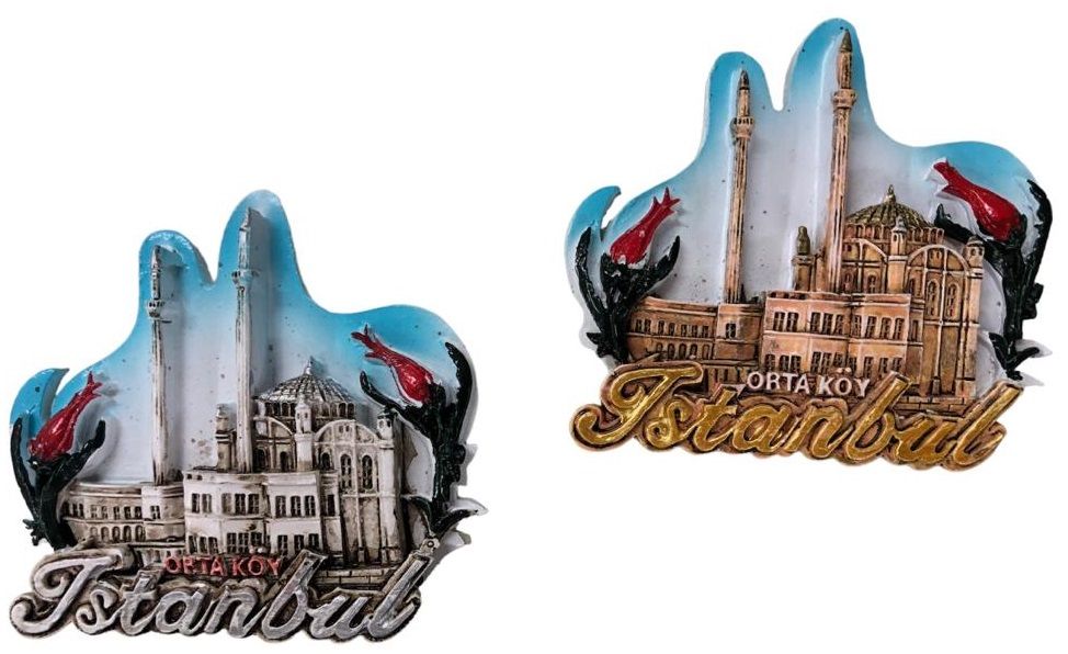 Dekoratif Ortaköy Cami İstanbul Tasarımlı Polyester Magnet (12 Adet)