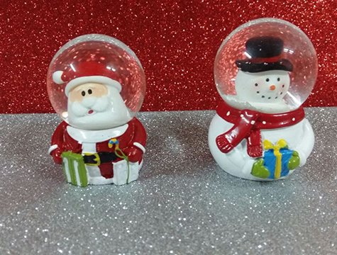 Yılbaşı Cam Fanus Kar Küresi (Noel Baba & Karda Adam)