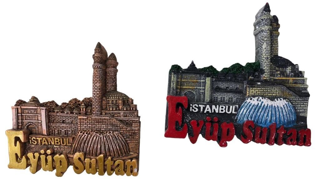 Dekoratif Eyüp Sultan Cami İstanbul Tasarımlı Polyester Magnet (12 Adet)