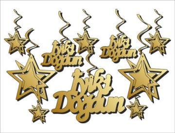 3 Boyutlu Altın İyiki Doğdun Süsü