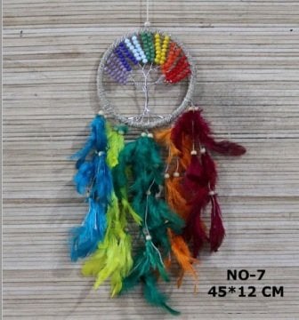 Boncuklu Hayat Ağaç Rüya Düş Kapanı Dream Catcher (45 cm x 12 cm)