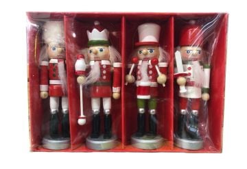 Dekoratif Kırmızı Fındıkkıran Kurşun Asker Biblosu 13cm (4 adet)