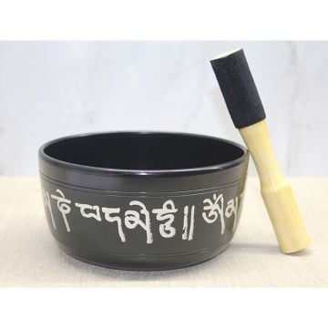 Siyah Metal Tibet Kase Meditasyon Çanı (18 cm)