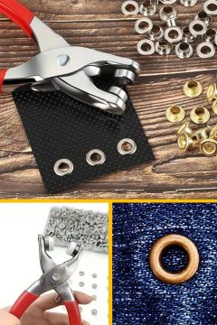 Metal Çıtçıt Uçlu Düğme Pensesi Ve Düğmeler (200 Parça)