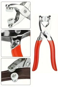 Metal Çıtçıt Uçlu Düğme Pensesi Ve Düğmeler (200 Parça)