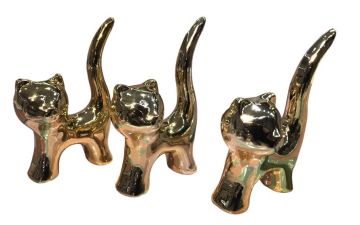 Dekoratif Seramik Kedi Biblosu (3 Adet)