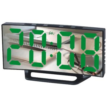 Dijital Aynalı Renkli Led Ekranlı Alarmlı Ayaklı Masa Saati
