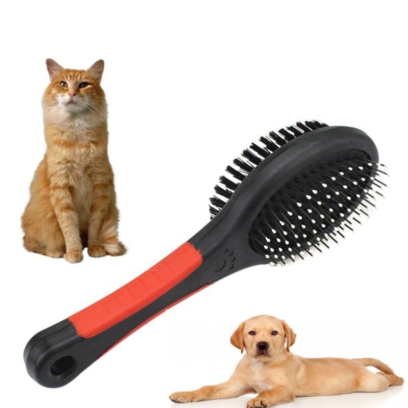 Çift Taraf Kedi Köpek Telli Tarama Fırçası Tüy Toplama
