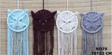 Kedi Tasarımlı Rüya Düş Kapanı Dream Catcher (70 cm x 22 cm)