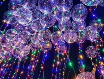 Led Işıklı Helyum Uçan Şeffaf Balon