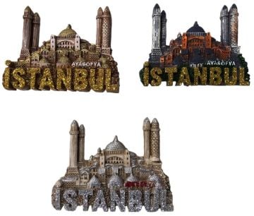 Dekoratif İstanbul Ayasofya Cami Tasarımlı Polyester Magnet (12 Adet