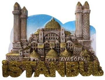 Dekoratif Ayasofya Camisi Tasarımlı Polyester Magnet (12 Adet)