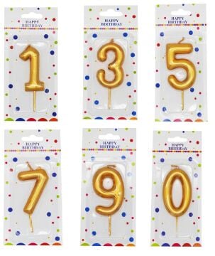 Orta Boy Gold Rakam  Pasta Mumu (12 cm x 2.5 cm)