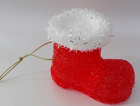 Yılbaşı Dekor Süsü Işıklı Kırmızı Noel Baba Ayakkabısı