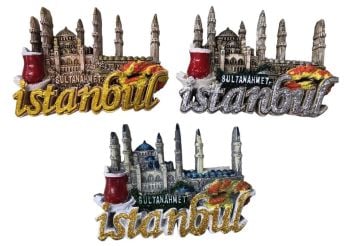 İstanbul Sultan Ahmet Cami Tasarımlı Polyester Magnet (12 Adet)