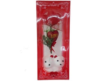 Sevgiliye Hediye Kutup Ayılı I love Kırmızı Gül