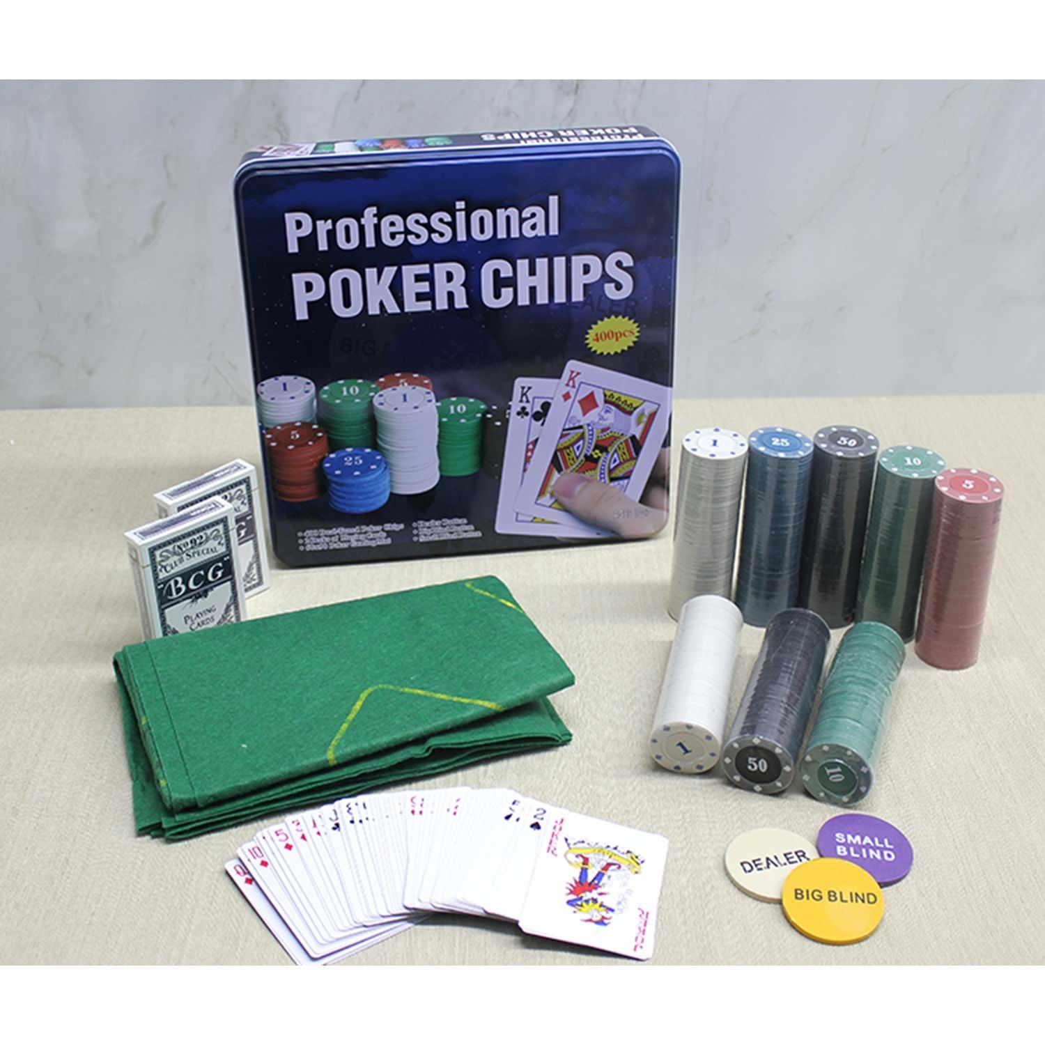 400 Chip Professional Metal Kutulu Poker Oyun Seti