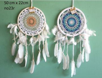 Dekoratif Beyaz Tüylü Rüya Düş Kapanı DreamCatcher
