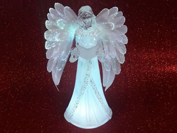 Renk Değiştiren Işıklı Dekoratif  Beyaz Melek Biblo
