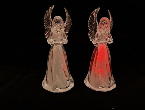 Dekoratif Renk Değiştiren Işıklı Beyaz Melek Biblo