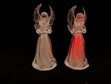 Dekoratif Renk Değiştiren Işıklı Beyaz Melek Biblo