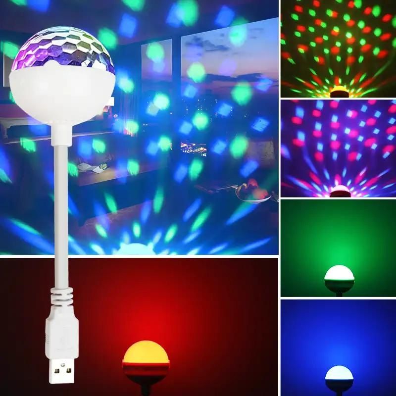 360 Derece Dönen Renkş Disko Topu Projektörlü Usb Lamba