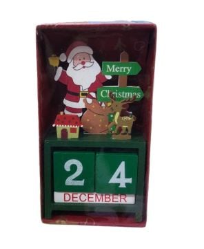 Noel 3D Noel Baba Yılbaşı Hediyelik Masa Üstü Ahşap Küp Takvim