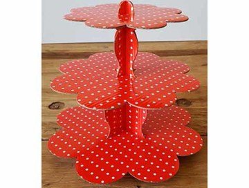 Puantiyeli Cup Cake Standı (Pembe Mavi Kırmızı)
