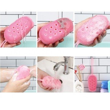 Süngerli Çift Taraflı Silikon Banyo Kesesi