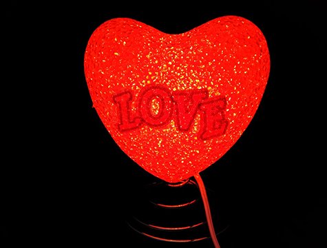 Romantik Kırmızı Işıklı Kalp Love Gece Lambası
