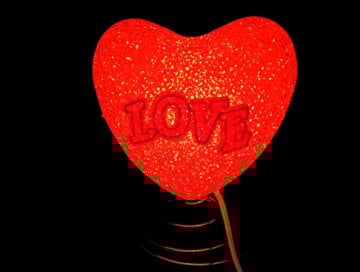 Romantik Kırmızı Işıklı Kalp Love Gece Lambası