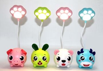 Usb Şarjlı Karışık Hayvanlar Tasarımlı Masa Lambası