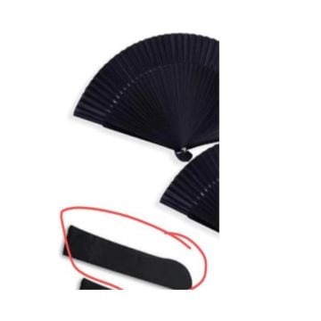 Siyah Bambu Kılıflı Yelpaze (12 Adet)
