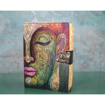Buda Tasarımlı Deri Eskitme Yaprak Defter