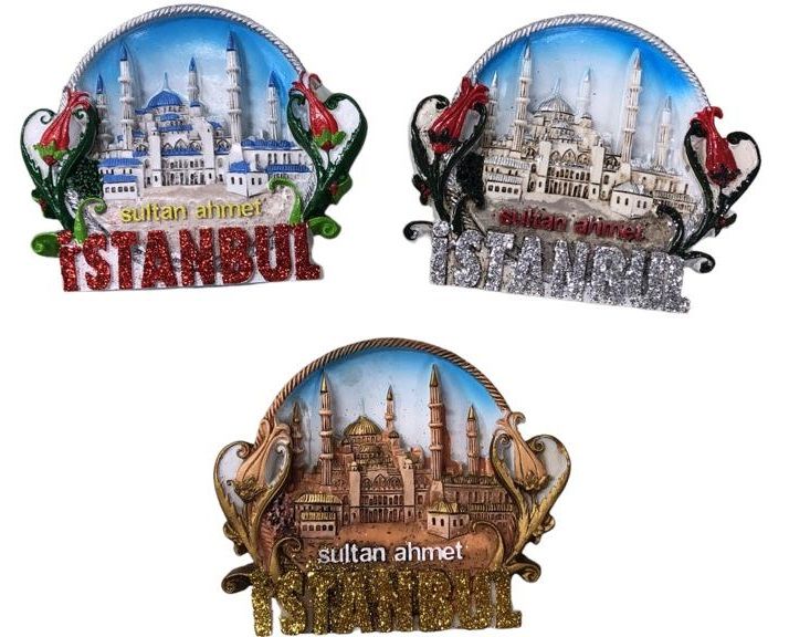 Sultan Ahmet Cami Tabak Tasarımlı Polyester Magnet (12 Adet)