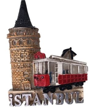 Kız Kulesi & Tren Tasarımlı Polyester Magnet (12 Adet)