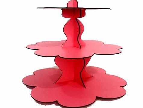 Pramit 3 Katlı Cup Cake Standı (Pembe Mavi Kırmızı)