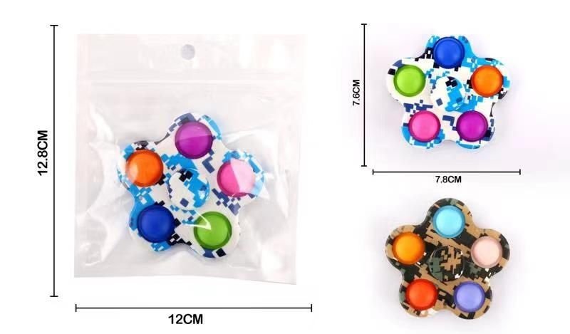 Pop It Push Bubble 5 Fidget Pop Zihinsel Stres Çarkı