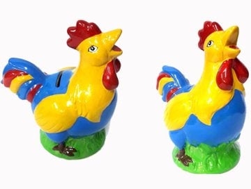 Dekoratif Horoz Şeklinde Seramik Kumbara