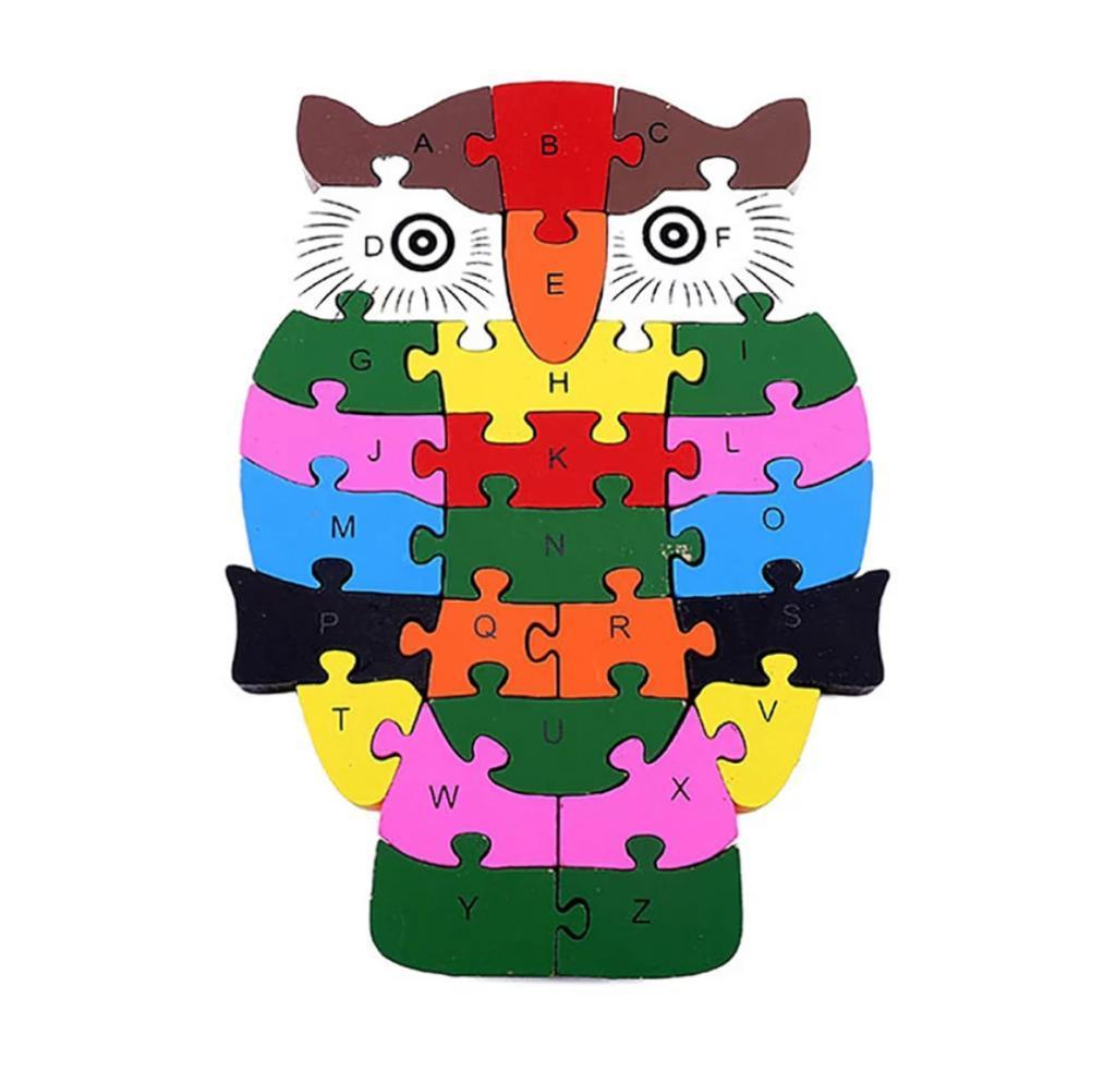 Ahşap Baykuş Şeklinde Puzzle Yapboz