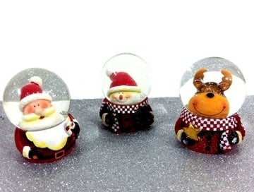 Dekoratif Yılbaşı Kar Küresi (Noel Baba  Karda Adam Geyik)