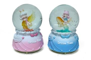 Işıklı Kız Dream Time Temalı Dekoratif Müzikli Cam Kar Küresi